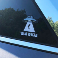 Sticker transparent "I want to leave"