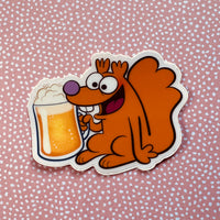 Sticker "Écureuil assoiffé"