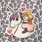 Sticker "Hermione et sa licorne"