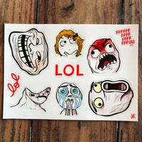 Planche de stickers "Mèmes"
